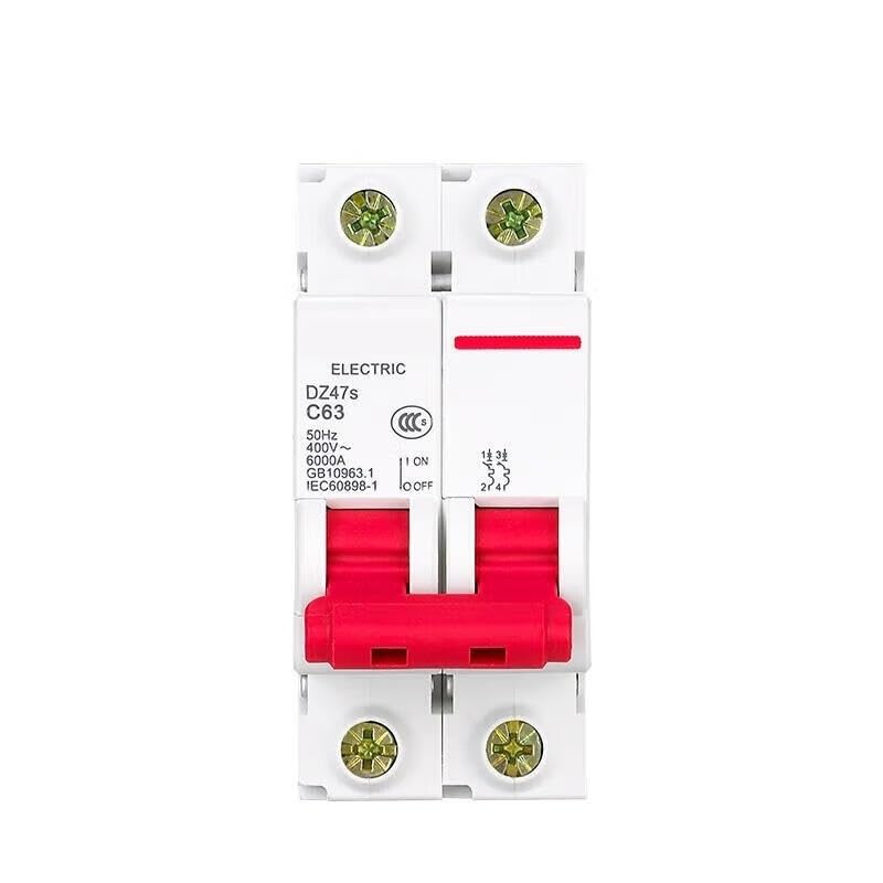 Disjoncteur DZ47s courbe C 63A monophasé 1P+N pour tableau électrique maison
