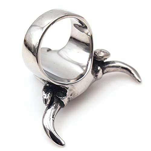 Bague acier au titane commémorative couple cadeau tête de taureau