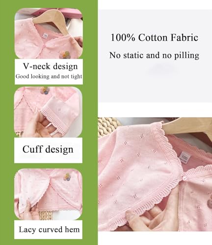 Girls Cotton Cardigan Dress Cover Up Kids Long Sleeve Open Front Bolero Cropped Jacket Solid Color Knitwear3