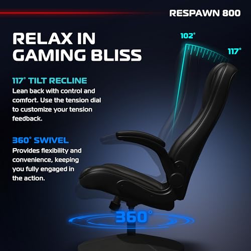 Image of RESPAWN 800 Console Rocker Gaming Chair, Swivel Seat with Lumbar Support