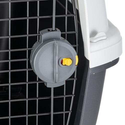 Ferplast Hundetransportbox CLIPPER PLUS, IATA-geeignet, Mittlere Hundetransportbox bis 20 kg, Sicherer Verschluss, Mit Doppelfach für Zubehör, Abnehmbarer Griff, 71 x 50 x h 51 cm