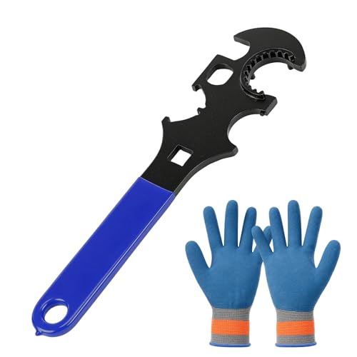 GEARNEST Wrench Tool with Anti-slip Rubber Grip and Gloves Blue