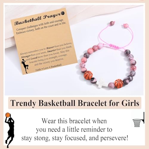 Image of Softball Volleyball Basketball Soccer Gifts for Girls Bracelets for Teen Girls Team Gifts Birthday /Christmas /Graduation Gifts