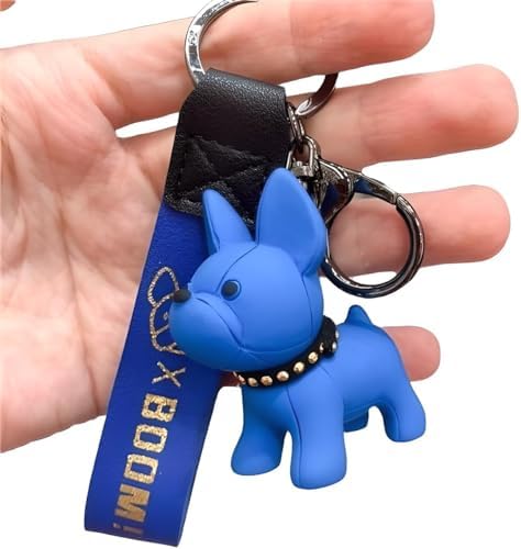 Adorable French Bulldog Keychain - Cute & Durable Frenchie Bulldog Charm - Ideal for Dog Lovers & Pet Owners