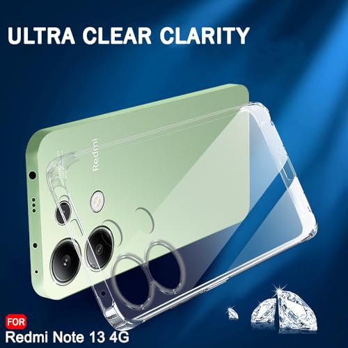 Image of TheGiftKart Best Camera Protection Back Cover Case for Redmi Note 13 4G | Ultra Clear Soft Case | Inbuilt Dust Plugs & Anti-Slip Grip | Slim & Protective Case for Redmi Note 13 (Silicone, Transparent)