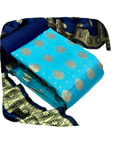 EthnicJunction Women’s Banarasi Silk Unstitched Salwar Suit Dress Material With Dupatta EthnicJunction Women’s Banarasi Silk Unstitched Salwar Suit Dress Material With Dupatta