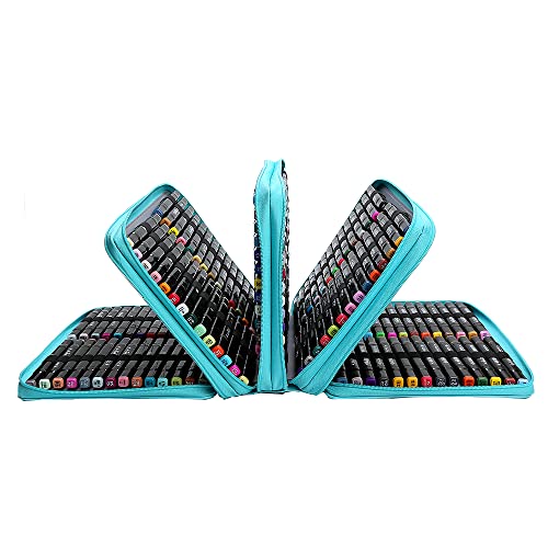 Lbxgap Marker Pen Organizer Case 224 Slots Large Capacity With Handy Wrap Portable Multilayer Holder For Prismacolor Watercolor Pencils & Gel Pen Markers(Blue) #TOP1