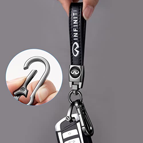 Image of YUIQIEUY Genuine Leather Car Keychain Key Chains Ring Accessories for Man and Woman Family Present Black