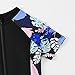 Girls Short Sleeve Rash Guard Zipper Front One Piece Swimsuits Patchwork Boyshorts Bathing Suit Swimwear for 4-13 Years