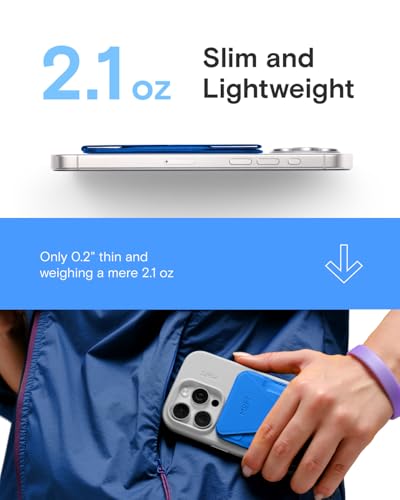 MOFT Magnetic Wallet Stand Compatible with iPhone 17/16/15/14/13/12 Series, Angle Adjustment & Magsafe Compatible MOVAS Phone Stand,Sapphire