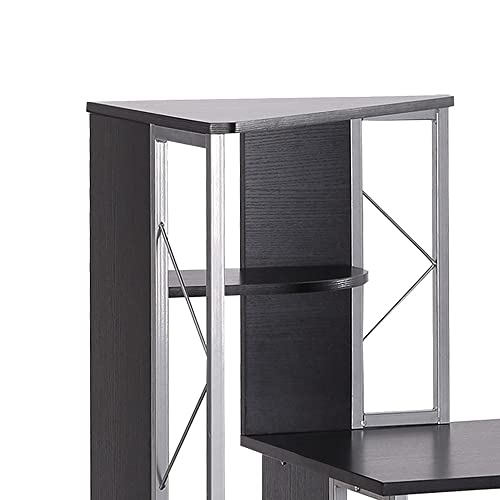 Homcom 52" Modern Computer Desk With Shelves And Drawers, Home Office Workstation Table With Cpu Stand, Black #TOP6