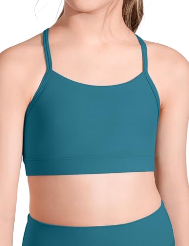 Image of CRZ YOGA Girls Butterluxe Y Back Sports Bra | Light Support, Removable Pads, Yoga, Athletic, Extremely Soft, Scoop Neck, Spaghetti Straps, for Teen