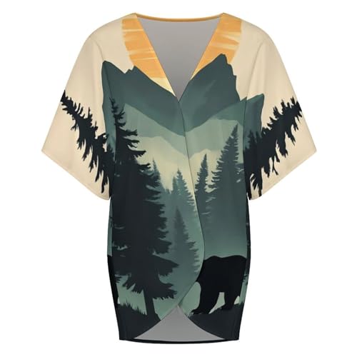 2025 Women's Elegant Cardigan Open-Front Short Sleeve Beach Cover Ups4