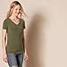 Amazon Essentials Women's Regular-Fit Short-Sleeve T-Shirt (Crewneck and V-Neck Options), Pack of 2, Olive/Oatmeal Heather, Medium