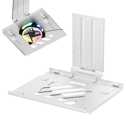 AVLT Adjustable Laptop Tray with Support Fans White (Fan Not Included)