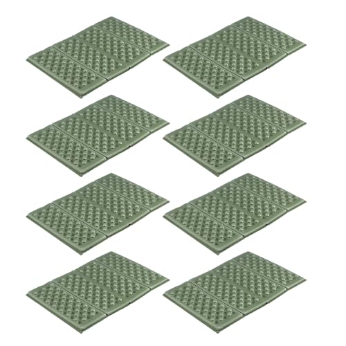 Gatuida Juego de 8 Cojines Plegables para Asiento de Picnic Espuma Xpe y Resistente Tamaño Compacto Color Verde Militar Ideales para Camping Senderismo y Actividades al Aire Libre