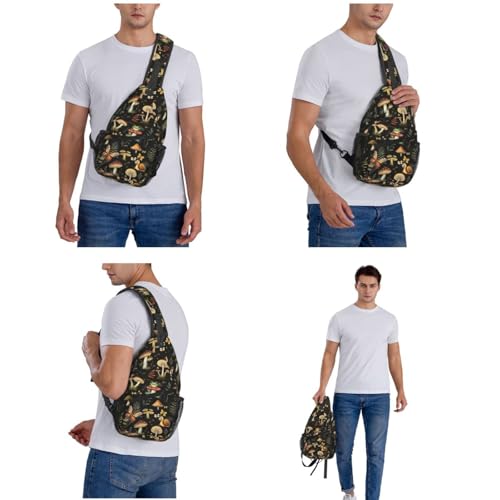 Image of Mushroom Frog Snail Crossbody Bag Sling Bag Backpack Chest Bags Shoulder Bag for Women Men