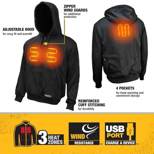 Dewalt Max Bare Hooded Heated Jacket Dchj067B Polyester Unisex3