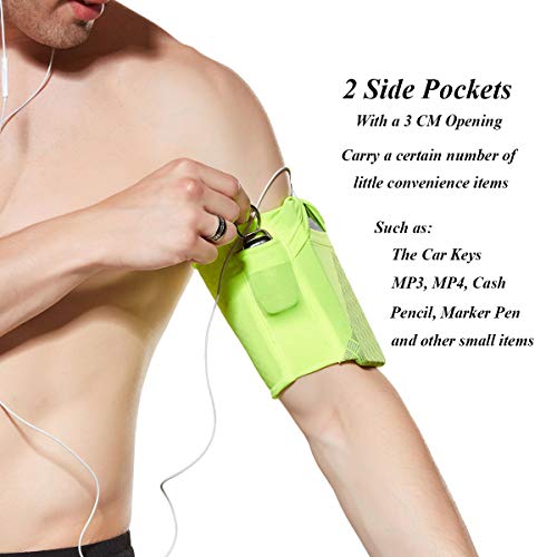 Ailzos Cell Phone Armband For Running, Universal Sports Armband For Iphone X 8/7/6/6S Plus, Samsung Galaxy S9/S8/S7/S6 Phone Arm Holder With Keys Pocket For Gym Workouts Exercise Or Running, Green,L #TOP1