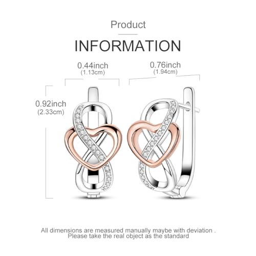 NARMO Earrings for Women 925 Sterling Silver Heart Hoops Small Colorful Rainbow Hoop Earrings Huggie Earrings3