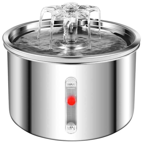 Fuente de agua automática para gatos 2L acero inox