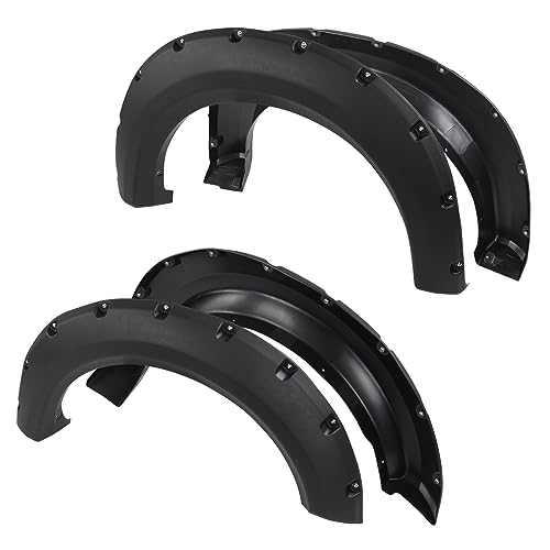 GRAND ORANGE Fender Flares Compatible with 2009-2014 Ford F150 Styleside with 67.0 / 78.8 / 97.4 Bed Length Models Only Wheel Fender Flares Textured Riveted Style 9L3Z16039B 9L3Z16038B