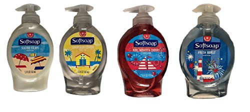 Limited Edition Summer Design 4 Pack Softsoap 5.5-FL OZ-Liquid Hand Soap in Summer Fragrances.