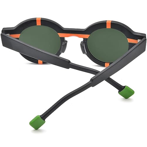 Image of HEPIDEM Matte Acetate Vintage Retro Round Polarized Sunglasses for Women UV400 UV Protection Sun Glasses
