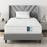 Yaheetech Materasso Singolo 90 x 200 cm Altezza 23 cm a Molle Insacchettate con 7 Zone di Supporto Media Rigidità H3 Traspirante e Ergonomico Spedito Sottovuoto Arrotolato Bianco