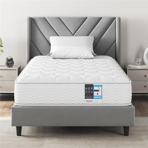 Yaheetech Materasso Singolo 90 x 200 cm Altezza 23 cm a Molle Insacchettate con 7 Zone di Supporto Media Rigidità H3 Traspirante e Ergonomico Spedito Sottovuoto Arrotolato Bianco