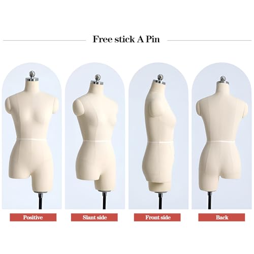 Mannequin buste de couture réglable taille M avec bras souples modèle 82 blanc