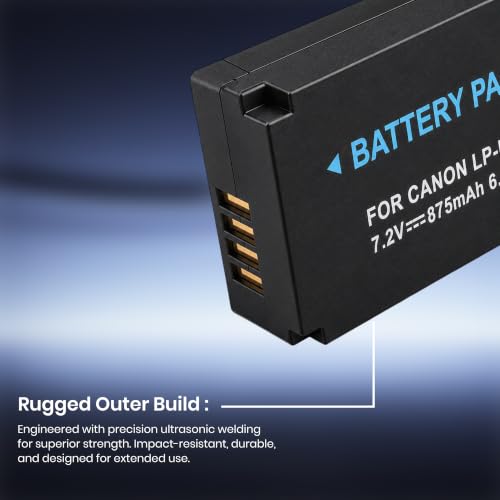 Image of Simpex LP-E12 Rechargeable Camera Battery 7.2V Li-ion Replacement Battery Compatible with Canon EOS M, M2, M10, M50, M100, 100D, Kiss M, Kiss X7, Rebel SL1 & PowerShot SX70 HS(Black)