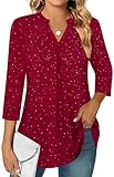 BEPEI Red Christmas Tops for Women: New Years Eve Outfits - Sparkly Dressy Blouse - Sequin Glitter Tunic for Cocktail Party Evening Concert Dinner Business Casual Clothes Mom Gifts Holiday Shirt XXL