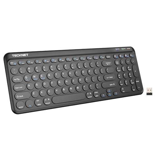 TECKNET Wireless Keyboard Bluetooth & 2.4G USB, Up to...