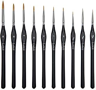 Detail Paint Brushes Set with Triangular Handles, 10 Miniature Artist Paint Brush for Detailing & Art Painting - Watercolor, Acrylic, Oil, Models, Nail Artist Supplies, Even Face Painting