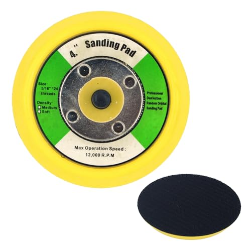 Image of Kwick Cut+ Premium 4 Inch (100mm) Velcro Backing Pad (Pack of 1) | 8mm Male Thread | Dual Action Random Orbital Sander Pad for Sanding, Polishing & Grinding | 12000 RPM Compatible (4-inch)