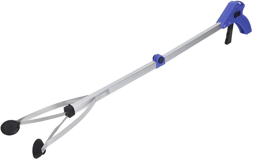 Liineparalle 32" Foldable er Grabber Pickup Tool Lightweight Extra Pick Up Stick Grabber Trash Picker Upper Grabber Long Handy Arm Assist Tool(Blue)
