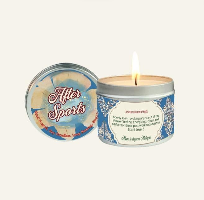 After Sports Scented Candle x11, 3.88oz Travel Tin, 100% Soy Wax, Triple Scented, Up to 30 Hours Burning Time, Perfect for Bedtime and Meditation
