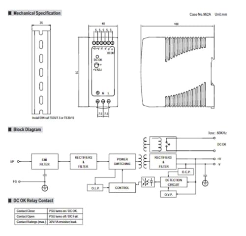 Alimentation à découpage contre les coupures de tension MDR-60W 48V
