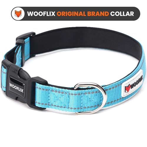 Image of WOOFLIX Reflective Dog Leash And Collar Combo Set | Dog Collar & Anti Slip Padded Handle Leash For Dogs | Highly Reflective | Dog Rope For Medium & Large Dogs | (Leash 5 Feet. + Collar Xl, Blue)