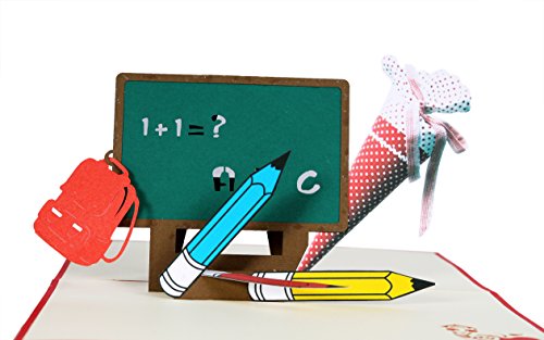 Pop-up card for school beginners My first day at school greetings, Beginning school party invitation - Image 2