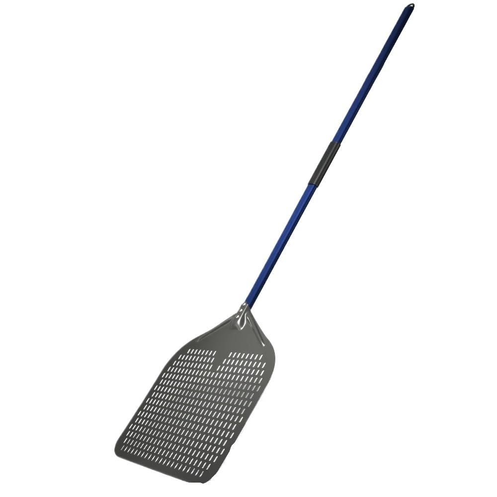 WANGSHAOWEI Pizza ​Paddle 16 Inch Pizza Peel Big Size Perforated Shovel Retangular Paddle Aluminum Alloy Handle(Blue)