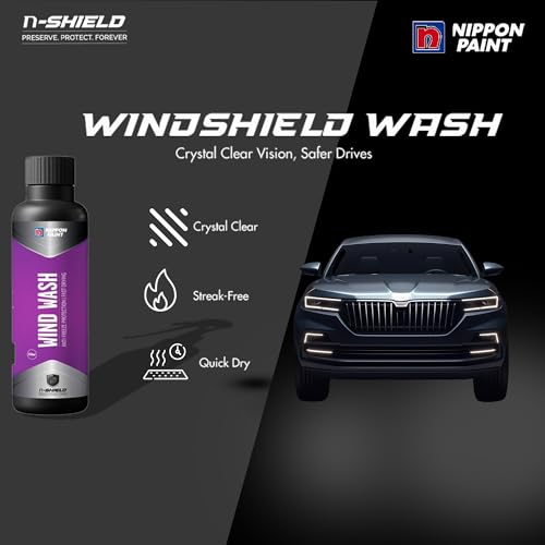 Image of Nippon Paint n Shield Windshield Wash 250ml | Dilutable Concentrate for Powerful Cleaning | Clears Dirt Droppings and Road Stains for Crystal Visibility | No. 1 Paint in Brand Asia Pacific (Pack of 2)