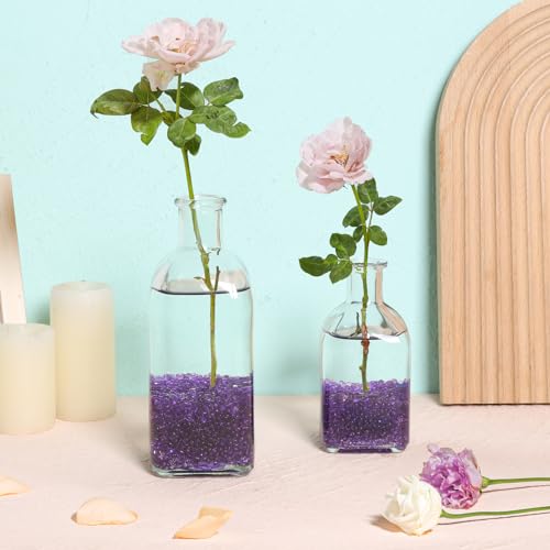 Image of T4U Fish Tank Gravel 2 LB, Tumbled Small Rocks for Aquarium, Glass Beads for Vases, Succulent Rocks for Plants, Aquarium Gravel Decorative Pebbles for Terrarium Crafts Vase Filler, Purple