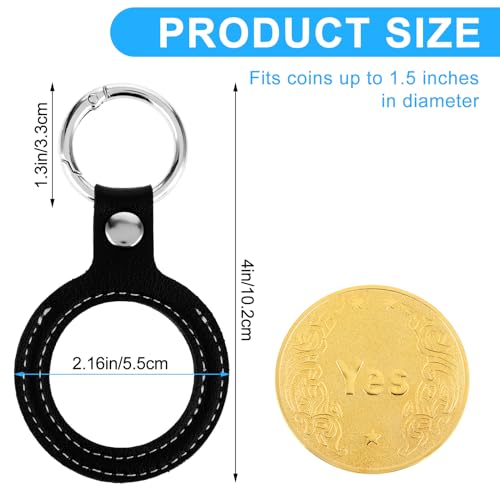 Llavero porta monedas YUXIANLB en cuero PU negro miniatura 2