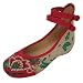 Grembiule da Parrucchiere Ricamato High Canvas Scarpe Doppia Scarpe Ankle Donne Aiutare a Cinghia Aumentare Le Scarpe Casual delle Donne Medico Vestiti (Red, 40)