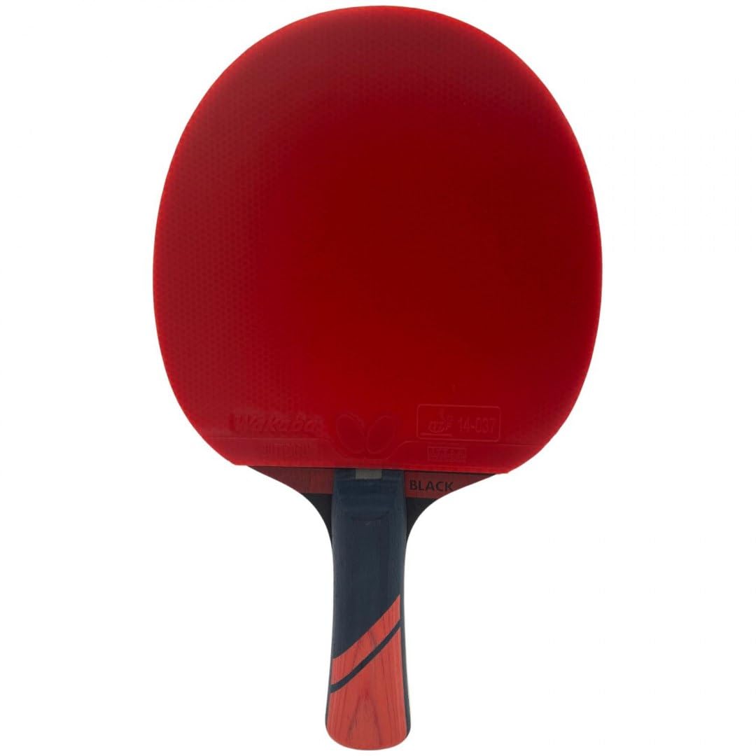 Butterfly® Dimitrij Ovtcharov Black - Racchetta da ping pong | Tecnologia Eva, rivestimento Wakaba certificato ITTF, spugna da 2,1 mm | Racket Bat TT professionale per giocatori avanzati