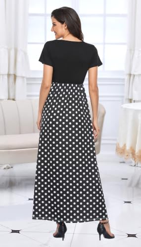 Image of Mommy Jennie Women's Maxi Dresses Short Sleeve Long Casual Summer Sundresses