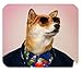 Yanteng Cute Cool Funny Face Brushwood Dog Pet Puppy Doge Rectangle Mousepad, Personalizza Mousepad