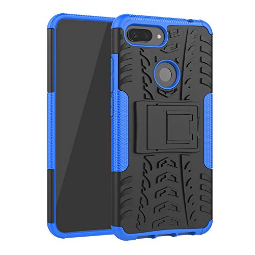 MRSTERUS Xiaomi Mi 8 Lite Case tire Pattern Design Strong Armored Extreme Protective Cover with Removable Bracket Shock Absorption Protective Cover for Xiaomi Mi 8 Lite Sporty Style (Blue) JX